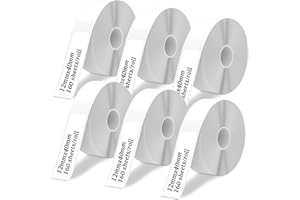 Farerkass Nastro Carta Etichetta, 6 Rotoli per Stampanti di Etichette, 12x40mm Etichette Adesive Termiche Impermeabili, Adatte per Ufficio Casa Scuola