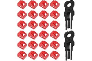 YINETTECH 24Lot Capuchons Anti-poussière pour Port RJ45 Capuchon Anti-poussière pour Hub Ethernet LAN Capuchon Anti-poussière Protecteur de Blocage avec 2 Clés de Retrait Rouge