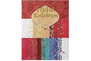 Ideen mit Herz Handgeschöpftes Deko-Papier | India Kollektion | Hochwertig veredelt | DIN A4 | Block mit 20 Blatt (Sortierung 1)
