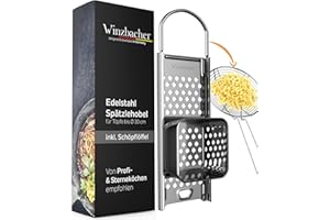 Winzbacher Râpe à spätzle en acier inoxydable + louche [pot Ø de 16 à 30 cm] Passe au lave-vaisselle | Râpe à spätzle, passoire à spätzle, presse à spätzle | Pour spätzle et boutons