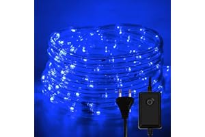 ‎IKODM Ikodm 10 m LED Rope Light, 240 LEDs Rope Light, 8 Modes, Outdoor Fairy Lights, LED Tube with Timer for Indoor Outdoor Garden Party Christmas Decoration - Blue