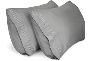 ‎LIREX Lirex 2er Pack Kissenbezüge, Weiche Gebürstete Mikrofaser-Kissenbezüge, Maschinenwaschbar, Faltenfrei und Atmungsaktiv (Grau, 50x90cm)