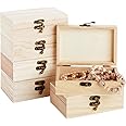 Juvale Unfinished Wooden Jewelry Box - 6-Pack Wood Jewelry Boxes with Locking Clasp for DIY Projects, Home Decor, Storage Case, 5.9 x 3.9 x 1.97 Inches
