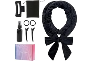 GUIGA Rizador de Pelo Sin Calor, Juego de rizadores de satén sin calor, Rizadores De Pelo Suaves Para Dormir, Crea Rizos Naturales, para Cabello Corto/Medio/Largo, Black