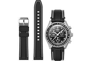 STANCHEV Cinturino per Omega x Swatch MoonSwatch/Rolex Orologio/SEIKO Orologio 20mm,Rilascio Rapido Cinturino in silicone di ricambio per orologio Omega X Swatch Moonswatch Speedmaster