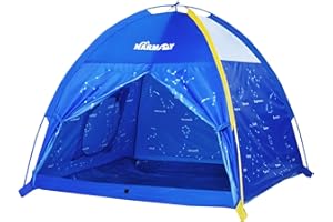 NARMAY® Tenda da gioco motivo zodiaco luccicante per bambini, da esterno e interno, 121 x 121 x 101 cm