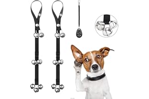 RIO Direct Dog Puppy Toilet Training Doorbells, 2 Pack Length Adjustable Potty Bells Dog Press Bell, 7 Extra Large Loud Doorbells with 1 Training Clicker for Door Knob, House Training