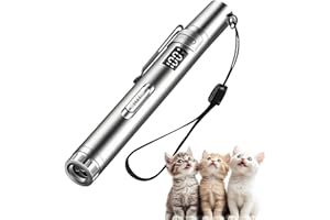 hautllaif Cat Toys,7 in 1 Interactive Cat Toy with LCD,Display,Multifunction USB Rechargeable LED Pointer,Cat Toys for Indoor Cats Kitten, Red Dot Chaser for Exercise and Play