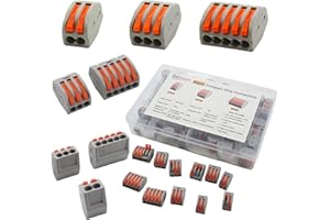 dachance 88pcs Lever-Nut Wire Connectors 2/3/5-port Compact Electrical Connectors Compact Splicing Connectors for Circuit Inline (88)
