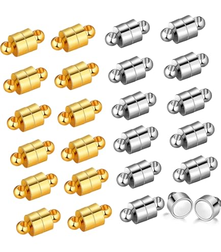 Fermagli Magnetici Per Gioielli - Chiusura Magnetica Bracciale | Oro E Argento | Confezione Da 12
