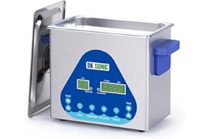 DK SONIC Limpiador Ultrasónico 3L, Limpiador Ultrasónico Profesional de Joyas de 120W con Calentador y Temporizador, Control Digital y Cesta, Múltiples Funciones para Joyas, Gafas, Cadenas, Relojes