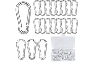 LONNEY Karabinerhaken Karabiner Schlüsselanhänger 60 x 6mm Karabiner Klein 20Stk Carabiner Set mit Schnapphaken für Rucksack Hundeleine Camping Angeln Reisen