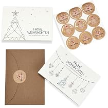 Weihnachtskarten-Set – 20 Karten, 4 Designs, Inkl. Weiße Umschläge, 12,7x17,8 Cm, Für Familie & Kollegen