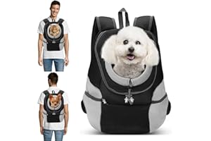 PETCUTE Mochila para Perros Mochila Bolsos para Perros pequeños transportador de Perros portabebés para Perros,Negro,XL