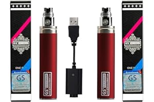 FOXFIVES GS Ego II 2200mah Huge Capacity Battery Edition 510 Double Pack with USB Charger Nicotine Free Empty Device (2PCS Red)
