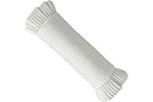 GOPEU Cuerda Tendedero Exterior. Cordón de Polipropileno Alta tenacidad Trenzado, 4,5MM * 25M, Hecho en España, para Toldos, Camping, pancartas, Bricolaje. Blanco