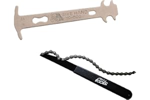 P4B Juego de herramientas para la cadena de tu bicicleta, 1 látigo de cadena y 1 calibrador de cadena.