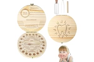 EOAMGO Tooth Box Milk Teeth Girls Boys Milk Tooth Box Girls Wooden Tooth Box for Milk Teeth Boy Tooth Fairy Gifts Girls Tooth Box Children as Birthday Gift (Teeth)