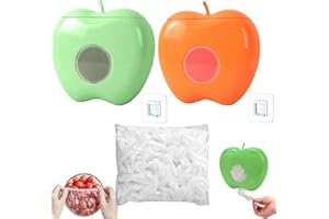 OUOQI 2PCS Aufbewahrungsbox Frischhaltefolie mit 100 Stück Frischhaltebeutel,Frischhaltefolie Box,Aufbewahrungsbox aus Plastikfolie,Plastikfolie Spender,Gummizug Aufbewahrungsbox