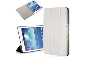 Forefront Cases Funda para Samsung Galaxy Tab 3 8.0 T310 Funda Carcasa Stand Case Cover Plegable - Delgado Ligera, Protección Completa y Smart Auto Sueño Estela Función - Blanco + Lápiz