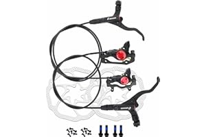 FAMEX RIDE Zoom Hydraulic HB-875 Disc Brakes Mountain Bike Sets MTB Front & Rear Set with Floating Disc Rotor 160mm & Color Bolts (Black)