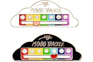 LEEWENYAN Lot de 2 broches humoristiques d'humeur sociale pour 7 jours, épingles d'humeur interactive, badges sociaux pour femmes, insigne d'anxiété, épingle d'expression d'humeur cadeau pour introvertis