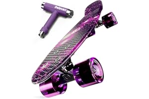 D DELEVEN Deleven Skateboard mit Skate Tool, ABEC-9 Lagern und 78PU Rädern - The Universe Collection - Für Kinder, Erwachsene, Anfänger - 56 cm