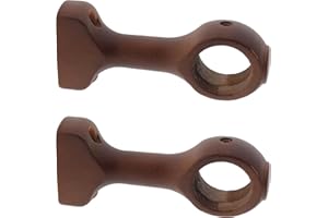 GIRASOLE HOME Staffa Corta 112mm in Legno per Aste di Diametro Fino a 28mm 2 Pezzi (Noce)