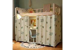 ITODA Students Bunk Bed Curtain Bottom Canopy Bed Curtains Dustproof Blackout Drapery Mosquito Protection Nets Bedding Tent Dormitory Shading Cloth for Single Bed (2 Pcs) (Green)