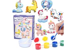 SMILE KID BIG HAPPY Unicorn Arts and Crafts Painting Kits for 3+ Years Old Girls Unicorn Gift Toy 7 Cute Unicorn Figures, Montessori Fine Motor Toys Creative DIY Toy Gift for Toddler Kids 3 4 5 6 7 8 Years Old