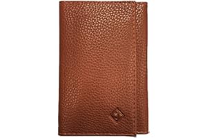 LOLUNA® - Porte Papier Voiture en Cuir Graine Souple - Format 3 Volets Compact - Etui Carte Grise, permis, identité, Assurance, crédit, dans Plusieurs Couleur pour Homme et Femme (Marron)