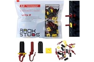 ‎RACKSTUDS Rackstuds R100 Serie II Rackmontageschrauben – Server-Rack-Schrauben und Käfigmuttern-Ersatz für 19" Server-Rackschienen mit quadratischen Löchern – ohne-Werkzeug – Rot 2,22 mm / 0,086 – 100 Stück