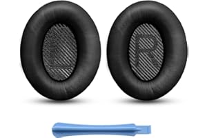 Hossom Zamienne nauszniki do słuchawek Bose Quietcomfort QC45 QC35 ii, profesjonalne wkładki zamienne do Bose QC35II, QC2, QC25, QC15, AE2, AE2i, AE2w SoundLink, SoundTrue Around-Ear (czarne)