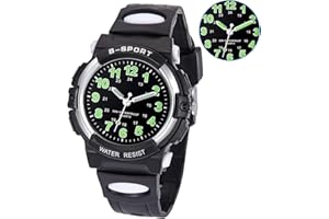 DTKID Orologio al quarzo analogico per bambini, primo orologio impermeabile per bambini per ragazzi e ragazze, orologio di apprendimento dell'ora con cinturino in nylon colorato