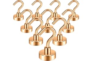 Neosmuk Magnethaken,10kg robuste Erdmagnete mit Haken, extra starker Kreuzfahrt-Haken zum Aufhängen, magnetischer Aufhänger für Kabinen, Grill (Bronze, 10 Stück)