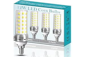 JIUYUAN 4 pezzi 12W E14 Lampadine LED di mais, E14 candelabro a LED da Equivalenti a 100W, 1450 Lumens Alta Luminosità e Risparmio Energetico Non Dimmerabile Lampadina LED E14 Luce Bianco Freddo 6000K
