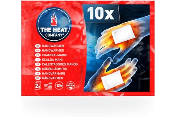 THE HEAT COMPANY Calentadores Manos - 10 o 40 Pares - Extra CÁLIDO - Calienta Bolsillos - 12 Horas de Manos Calientes - Calor instantáneo - Activado por Aire - Puro Natural
