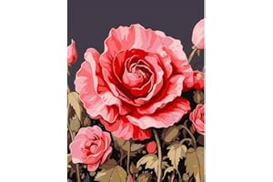 WENFDRTR Flower Paint by Numbers for Adults-Flowers Painting by Number Kits On Canvas,Flower Craft Art Painting Kit Acrylic Pigment Drawing Paintwork for Gift Home Wall Decor(12x16inch,Frameless)