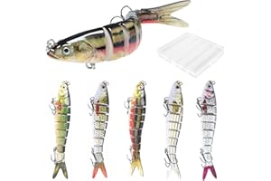 SOARFLY 5 Piezas Señuelos de Pesca Spinning, señuelos Artificiales para Pesca, Cebos Lucio Black Bass lubina, Cebo para Peces Depredadores, Agua Dulce y Salada