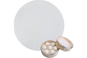 MLIAN 5 Stück Silikon Steamer Matte Küche Pad rund wiederverwendbar für Dampfgarer aus Bambus 20 cm