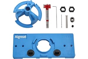 AIGREAT Gabarit de Perçage Charnière Dissimulé Guide de Perçage Charnière Localisateur pour Menuiserie avec compris mèche Forstner Ø 35 mm - Pour armoire de cuisine et portes