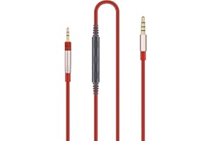 HANSNBY Audio Cable Replacement - Compatible with Sennheiser HD6 Mix, HD 7 DJ, HD 8 DJ Headphones, Compatible with iPhone with Built-in Microphone and Volume Control