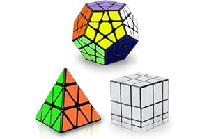 VDEALEN YKL World Ensemble de Cubes Pyraminx , Megaminx , Mirror 3 Pack Puzzle Cube Set