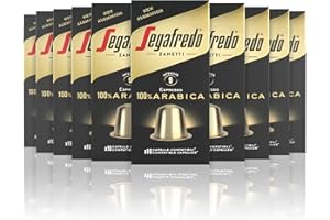 Segafredo Zanetti 100 Cápsulas de Aluminio Compatibles con Nespresso Café 100% Arábica Sabor Suave y Aromático (10 Cajas de 10 Cápsulas) - Adecuadas para Máquinas Nespresso Original