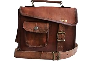 Jaald 28 cm Tracolla in Pelle Valigetta Borsello Sacchetto del Messaggero piccola borsa Borsone a Spalla per Ufficio Vintage Uomo Borsa del leather briefcase Messenger bag