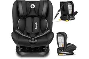 LIONELO Oliver Seggiolino auto gruppo I, II e III da 9 a 36 kg reclinabile, protezioni laterali, cinture di sicurezza a 5 punti, installazione Isofix e Top Tether ECE R44/04 (Nero)