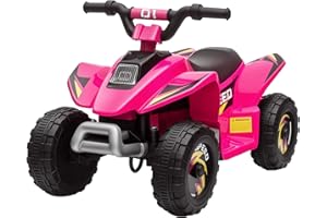 HOMCOM Quad électrique pour Enfants 18-36 Mois véhicule à Batterie 6V avec Marche Avant et arrière Charge Max. 20 kg 72 x 40 x 45,5 cm Rose