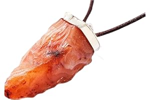 KRYSTAL GIFTS UK Stone of Vitality - Reiki Energy Charged Raw Carnelian Crystal Pendant with Cord (Beautifully Gift Wrapped)