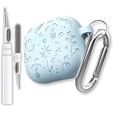 EWEC AirPods 4. Nesil Uyumlu &Ccedil;i&ccedil;ek İşlemeli Premium Silikon Kulaklık Kılıfı ve 3'&uuml; 1 Arada Bluetooth Kulaklık Temizleme Kalem