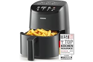 ‎COSORI COSORI Heißluftfritteuse klein 2L, Mini-Airfryer für 1 Person, ideal für Camping, Reisen und Wohnmobile, schnell, kompakt, ohne Öl, energiesparend, Helles Schwarz